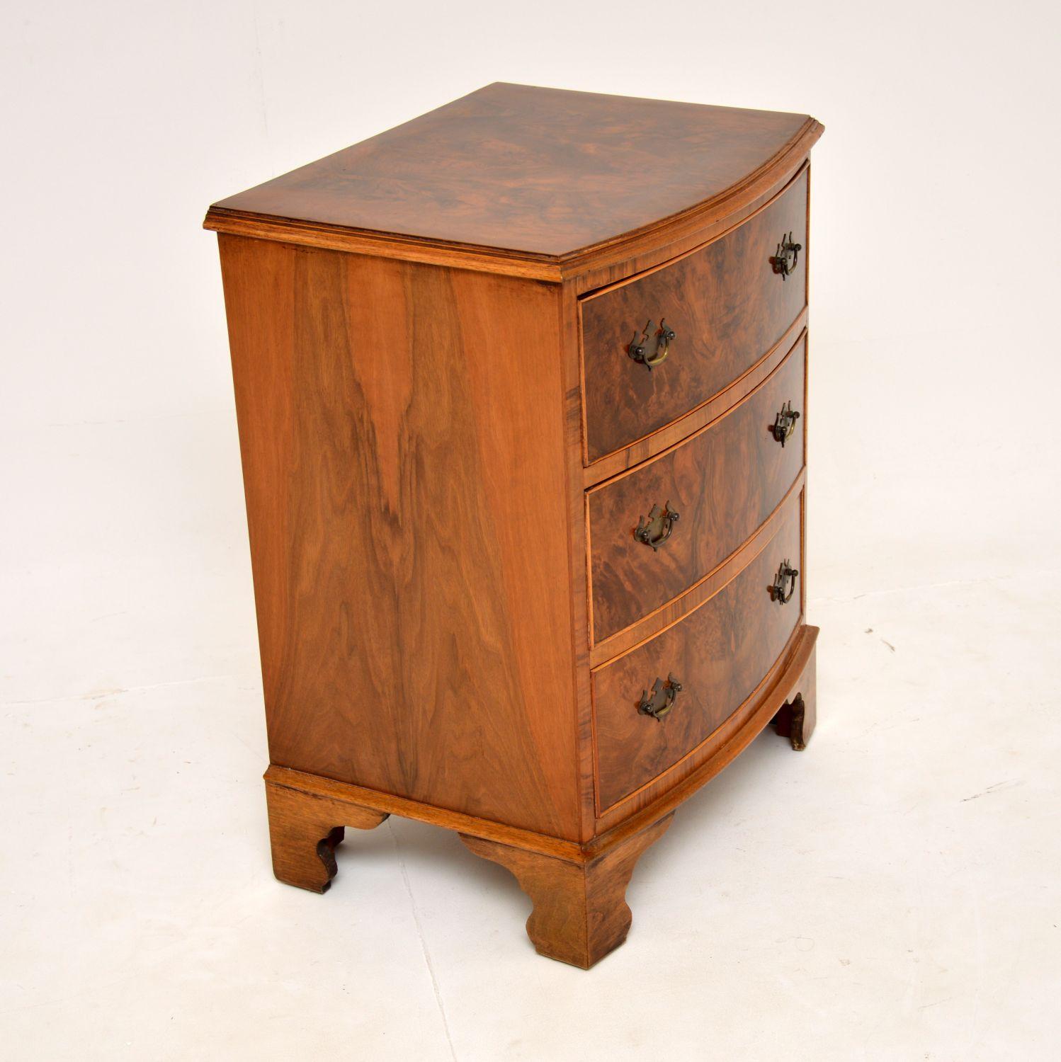 Antique Burr Walnut Bow Front Chest of Drawers at 1stDibs