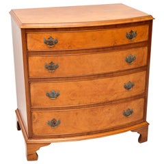 Antique Burr Walnut Bow Front Chest of Drawers