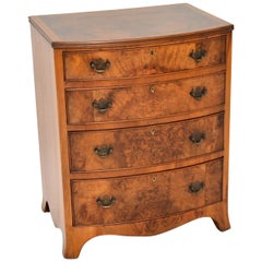 Antique Burr Walnut Bow Front Chest of Drawers