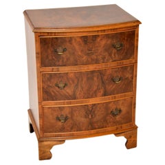 Antique Burr Walnut Bow Front Chest of Drawers