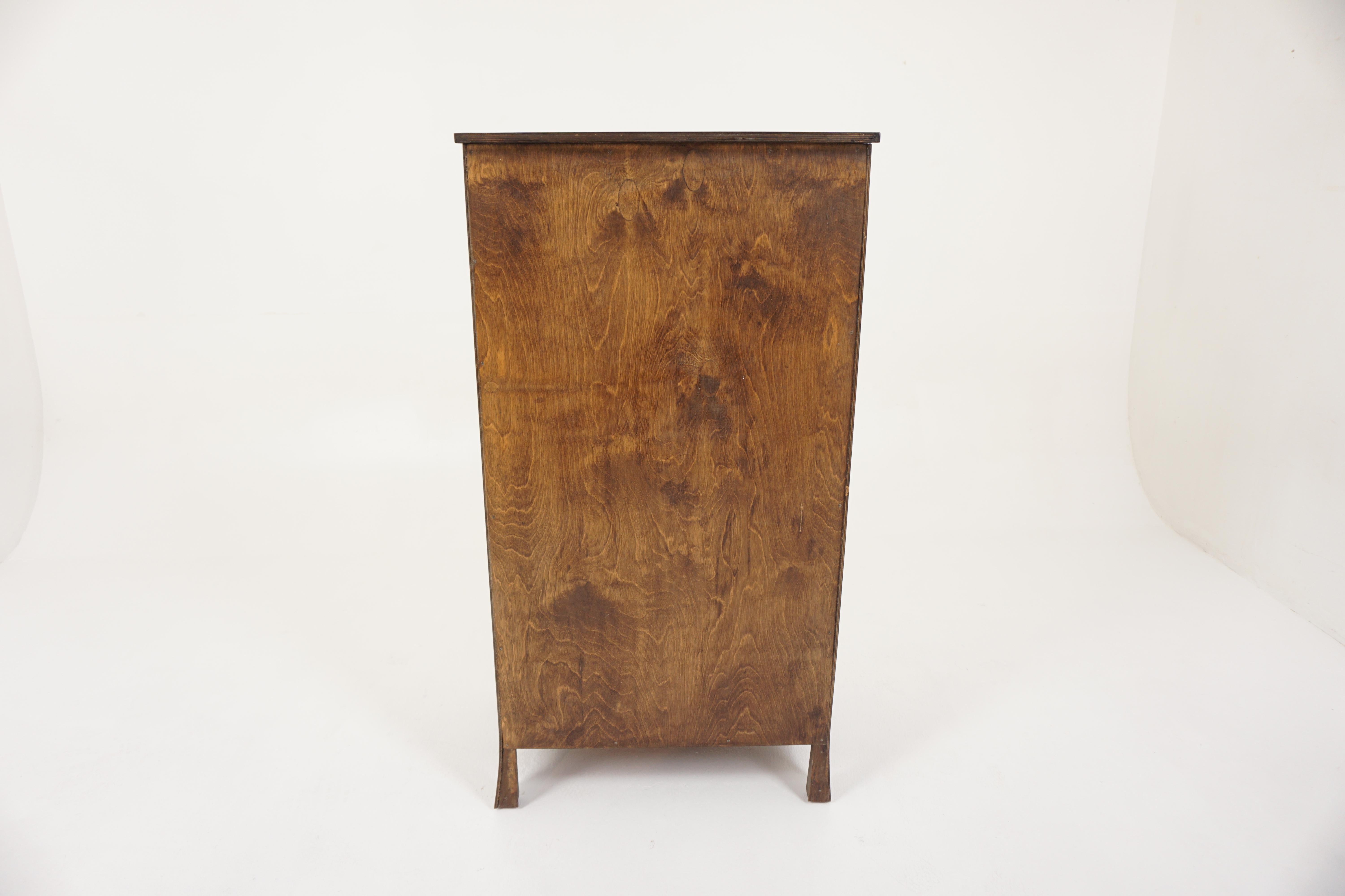 Antique Burr Walnut Bow Front Lingerie Chest, Dresser, Scotland 1920, B2939 5