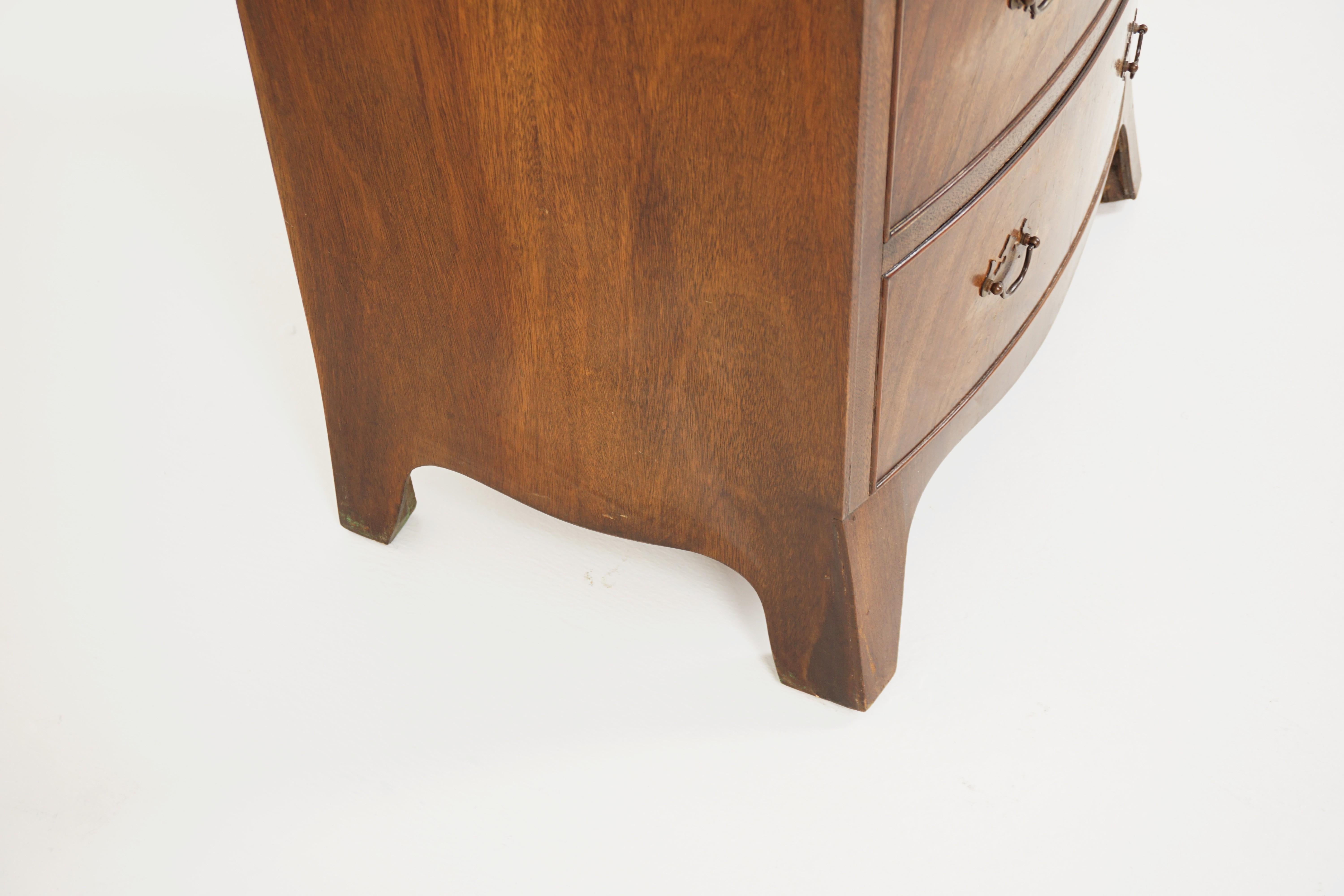 Antique Burr Walnut Bow Front Lingerie Chest, Dresser, Scotland 1920, B2939 4