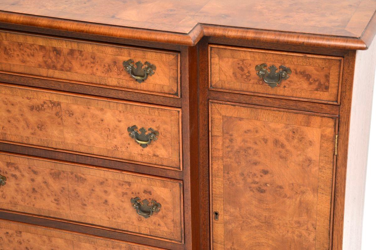 Antique Burr Walnut Breakfront Sideboard For Sale 4