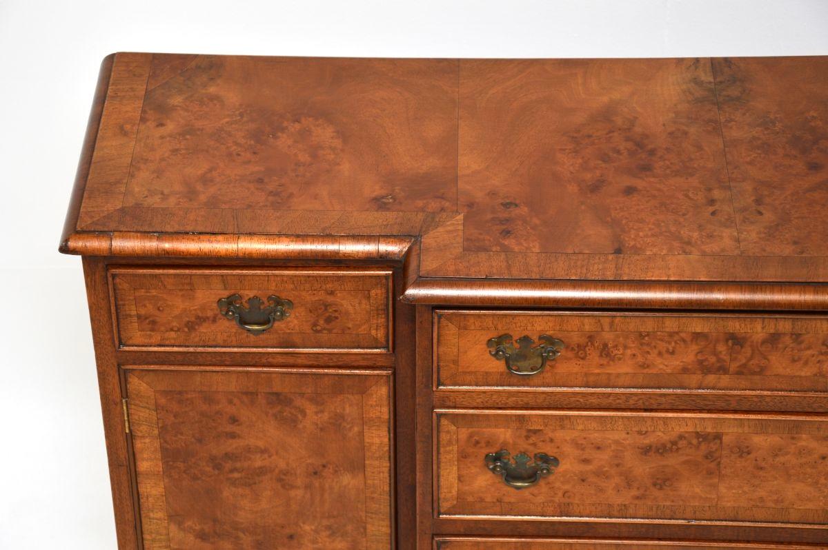 Antique Burr Walnut Breakfront Sideboard For Sale 1