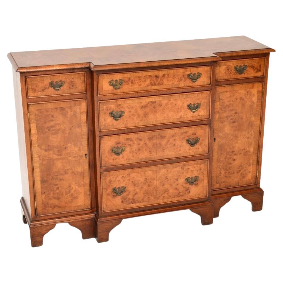 Antique Burr Walnut Breakfront Sideboard