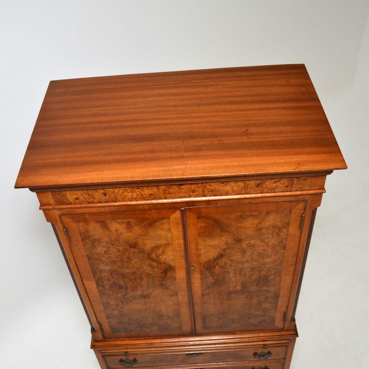 Antique Burr Walnut Cabinet on Chest 1
