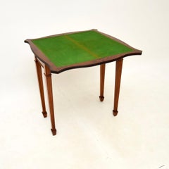 Antique Burr Walnut Card / Console Table