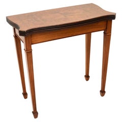Antique Burr Walnut Card / Console Table