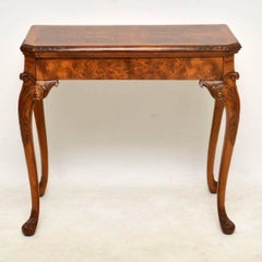 Antique Burr Walnut Card Table