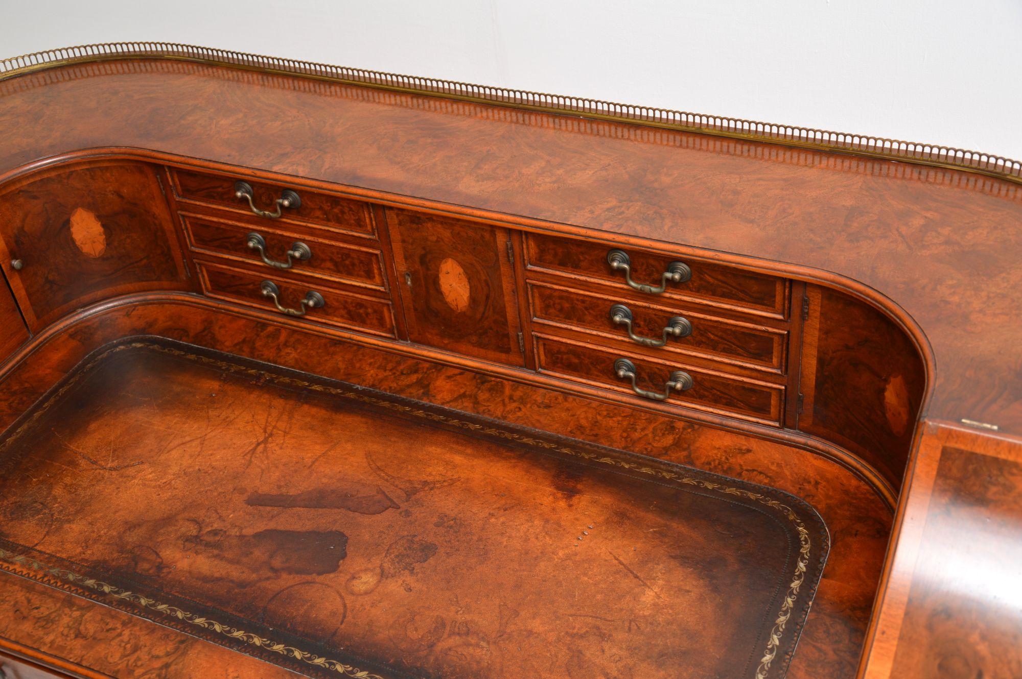 Antique Burr Walnut Carlton House Desk 4