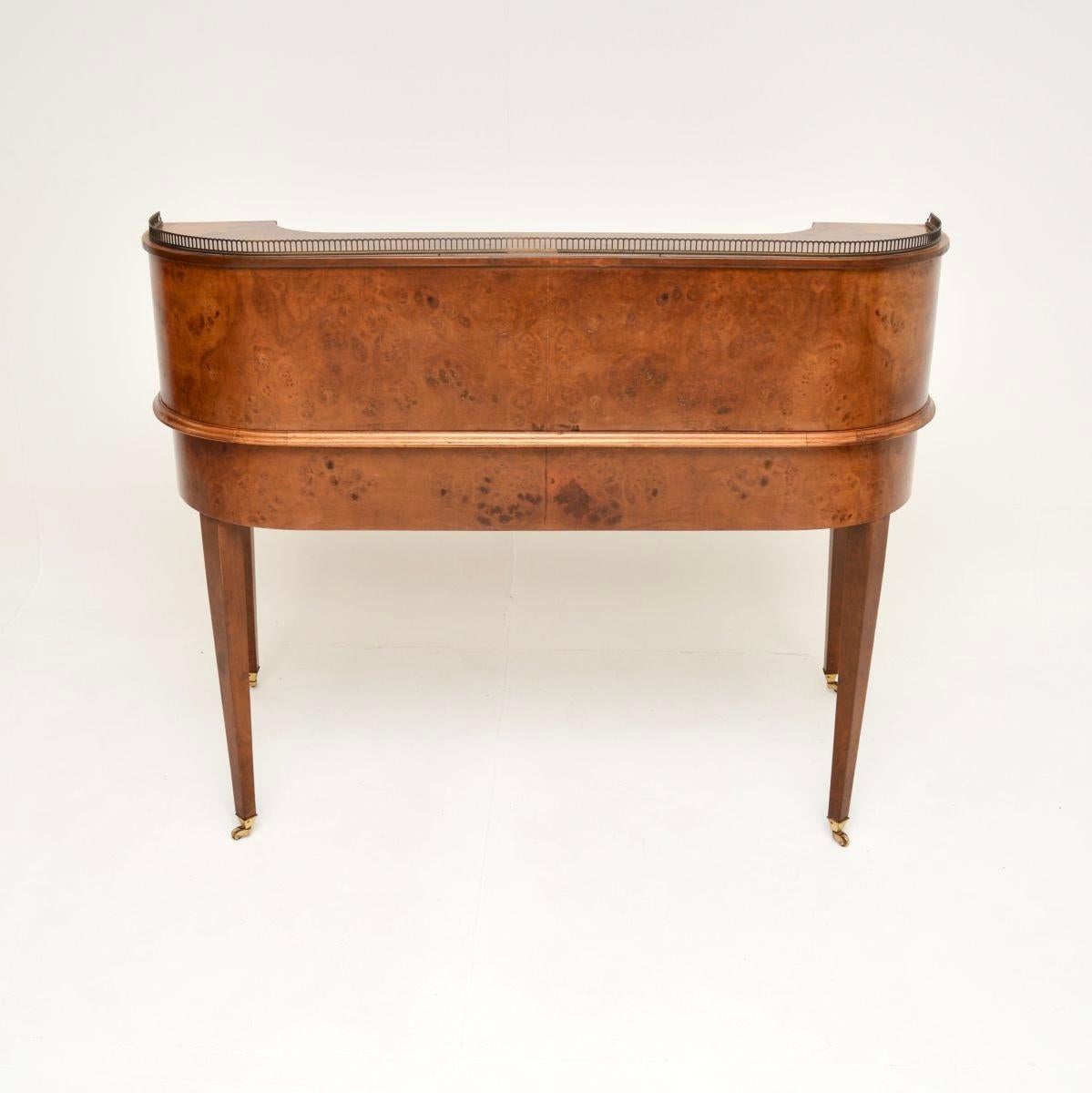 Antique Burr Walnut Carlton House Desk For Sale 4