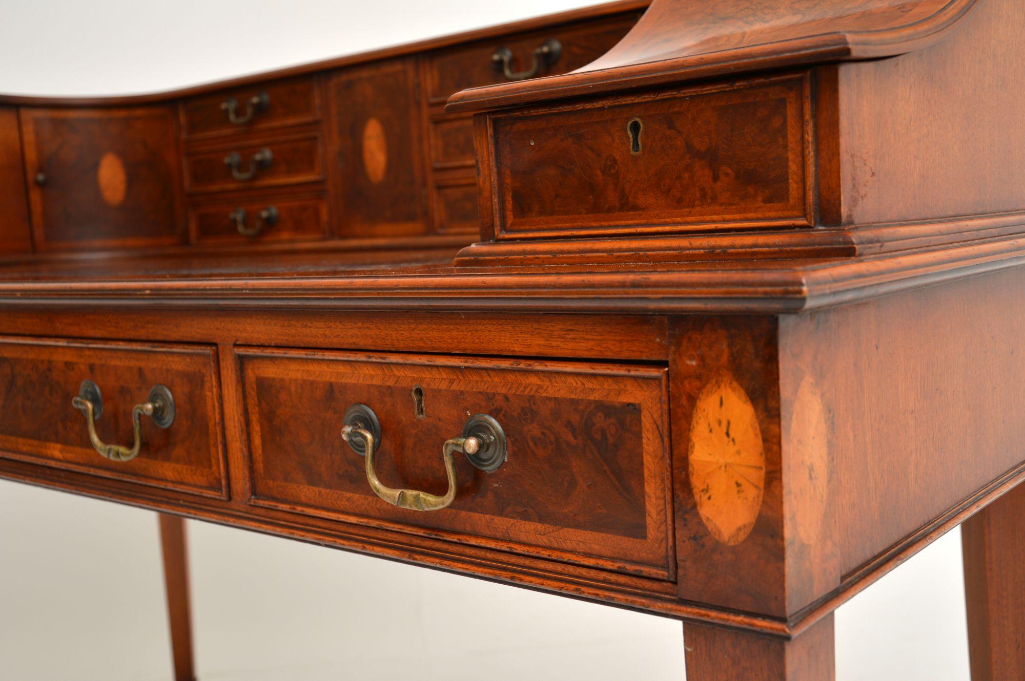 Antique Burr Walnut Carlton House Desk 5