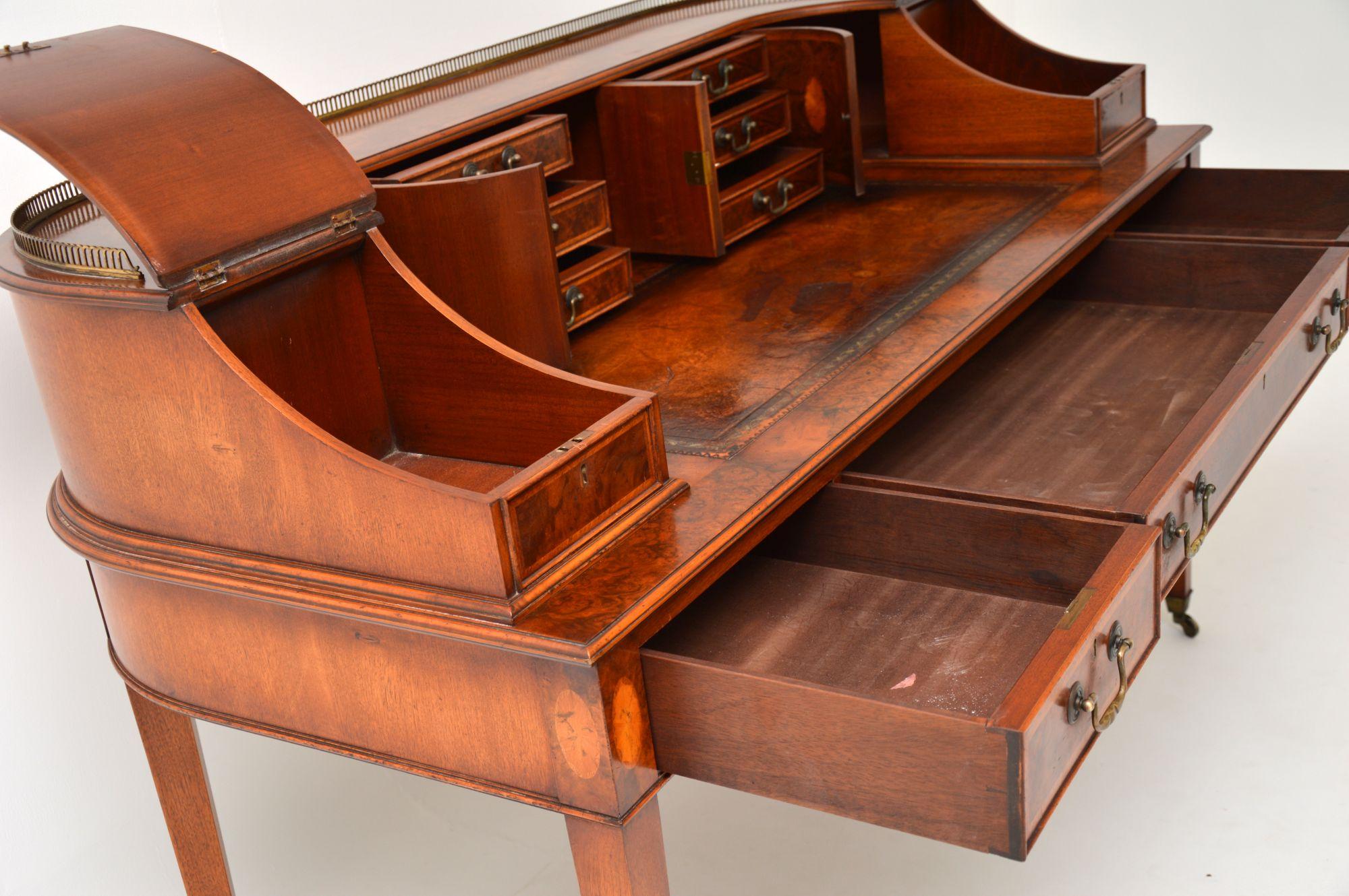 Antique Burr Walnut Carlton House Desk 6