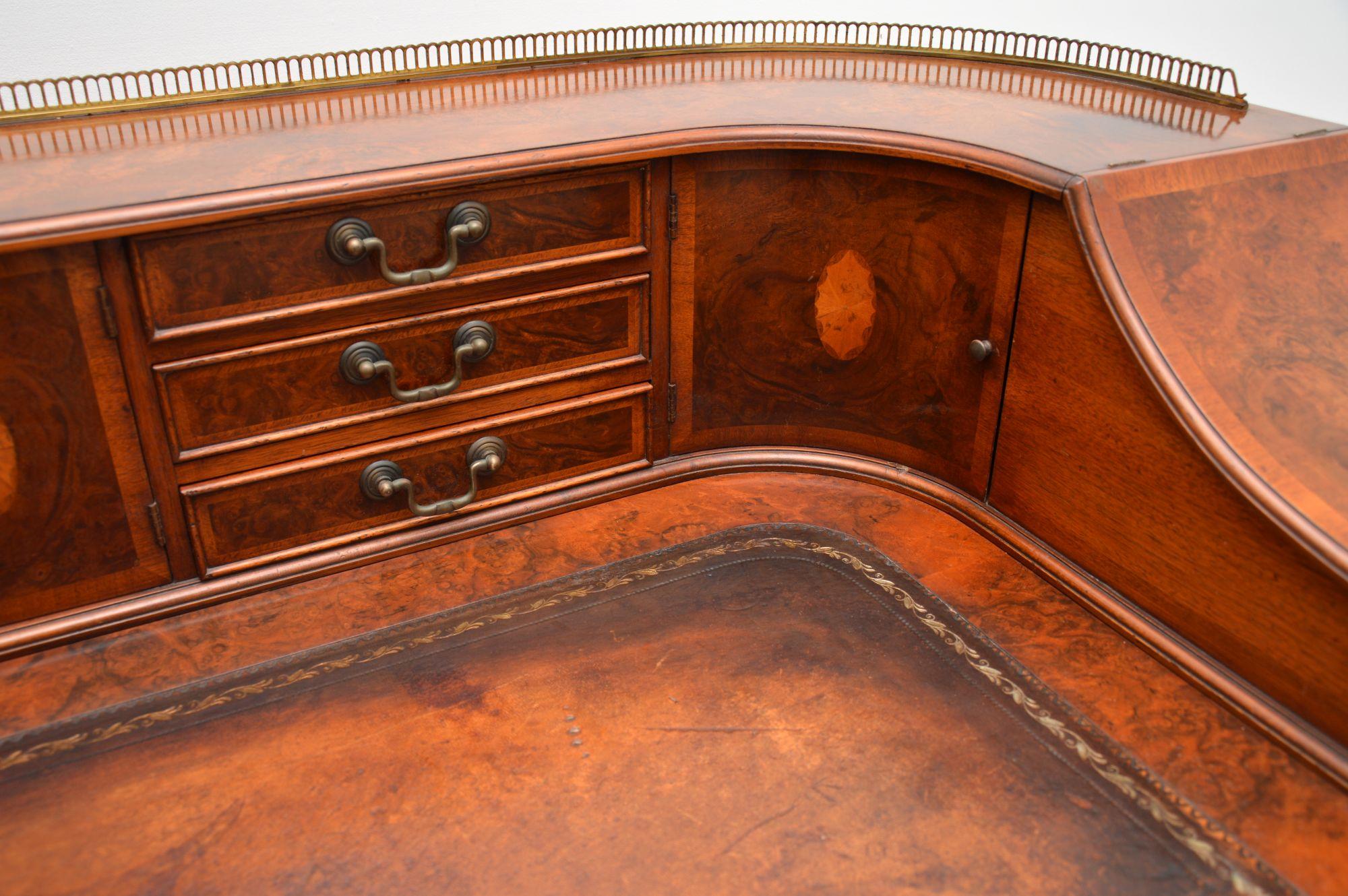 Early 20th Century Antique Burr Walnut Carlton House Desk