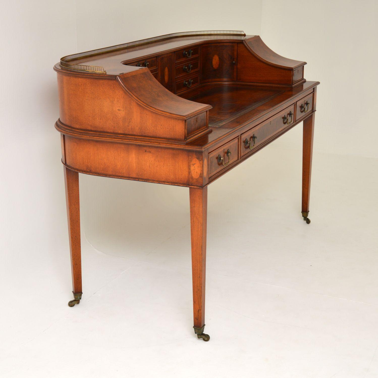 Antique Burr Walnut Carlton House Desk 1