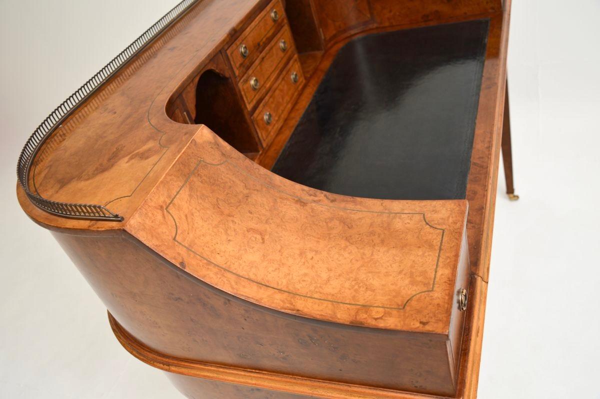Antique Burr Walnut Carlton House Desk For Sale 1