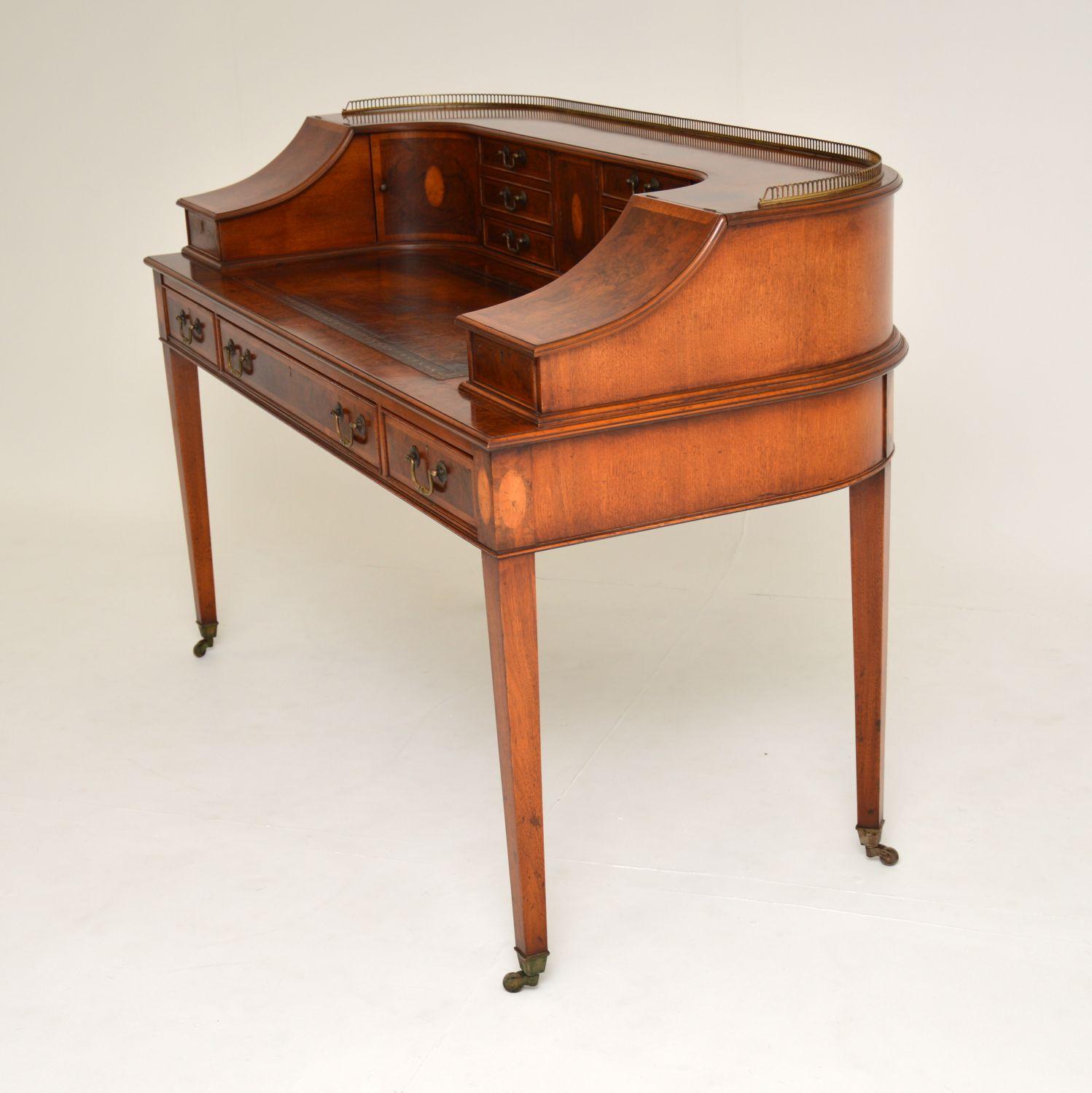 Antique Burr Walnut Carlton House Desk 2