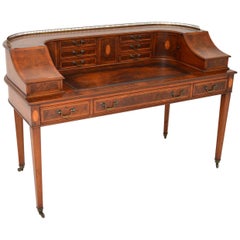 Antique Burr Walnut Carlton House Desk
