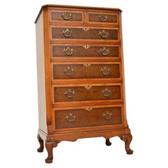 Antique Burr Walnut Chest of Drawers by Waring & Gillow