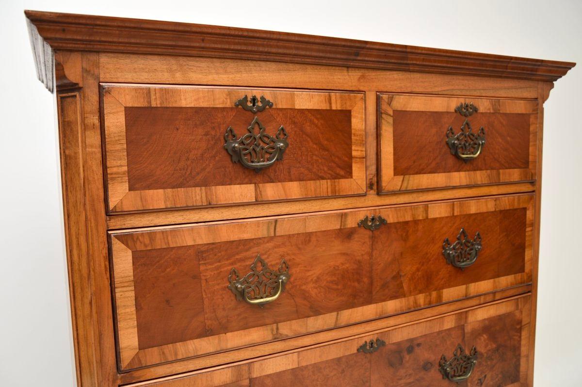 Antique Burr Walnut Chest of Drawers For Sale 4
