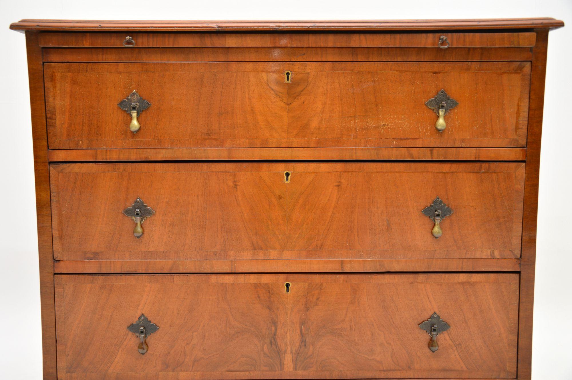 George III Antique Burr Walnut Chest of Drawers