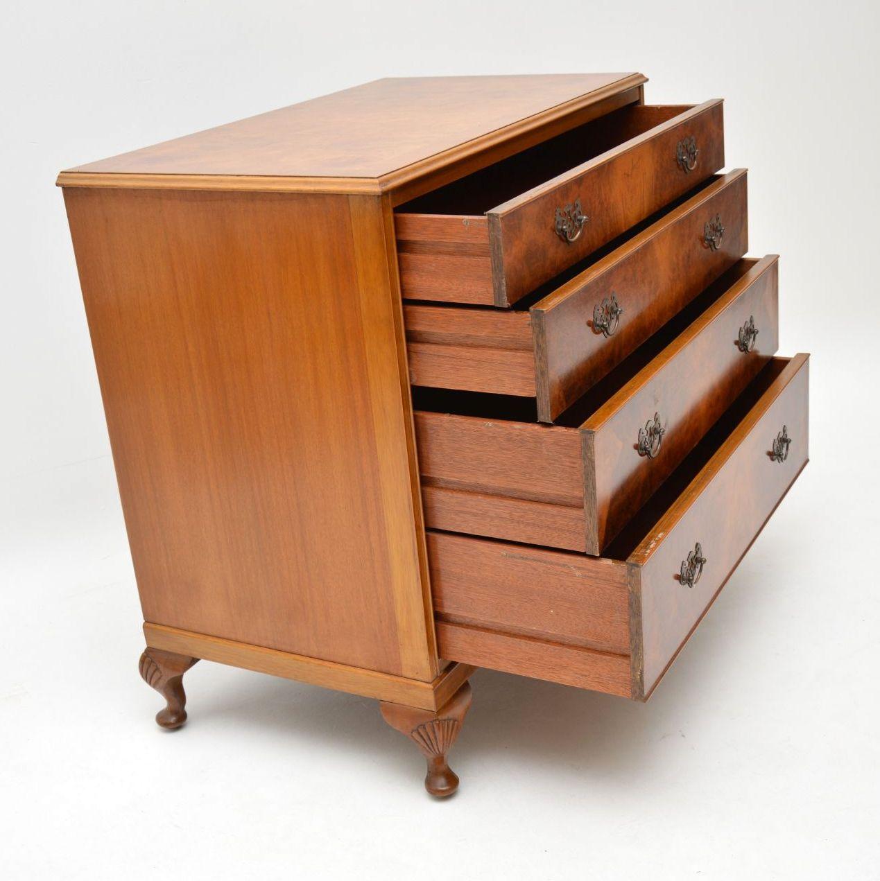 European Antique Burr Walnut Chest of Drawers