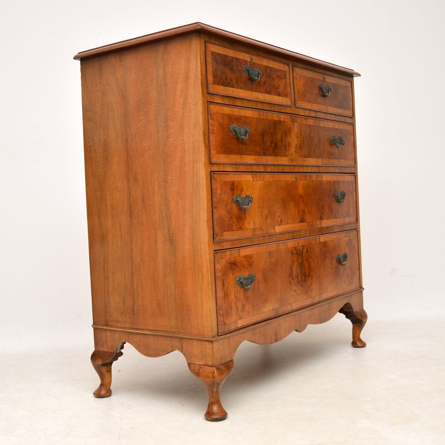 burr walnut chest of drawers