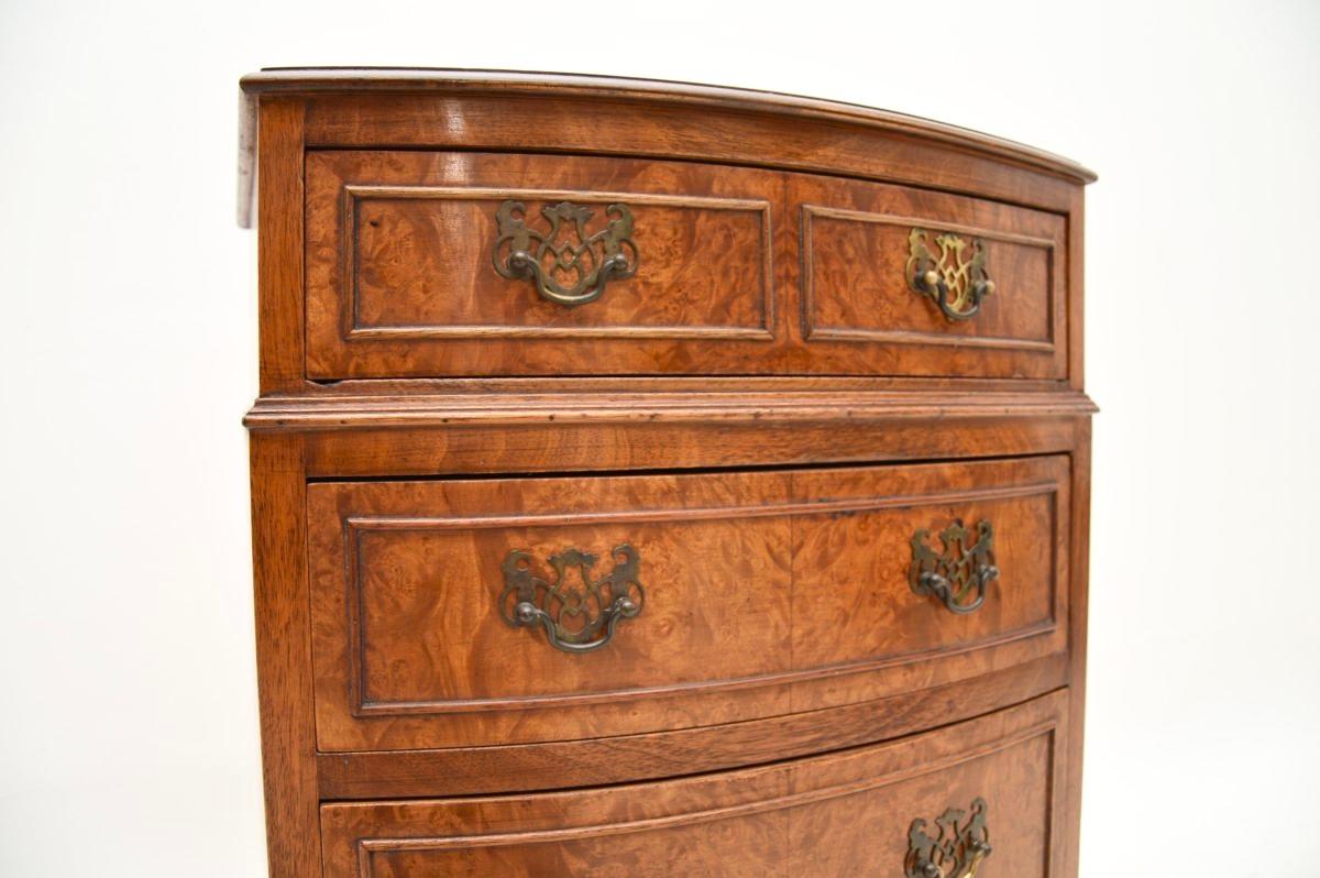 Antique Burr Walnut Chest of Drawers For Sale 2
