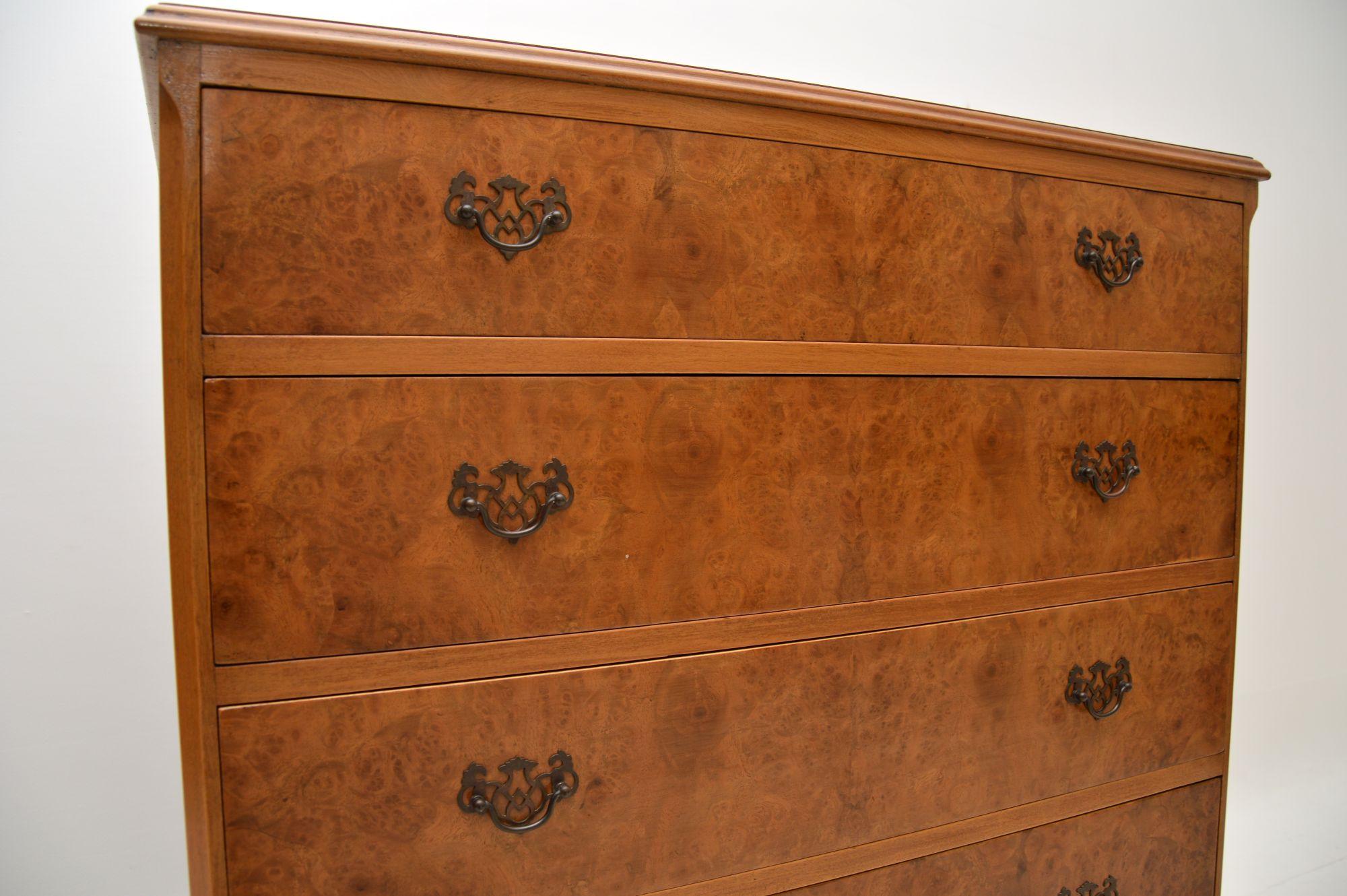 Antique Burr Walnut Chest of Drawers For Sale 3