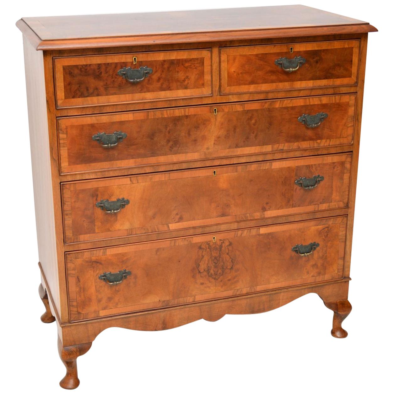 Antique Burr Walnut Chest of Drawers