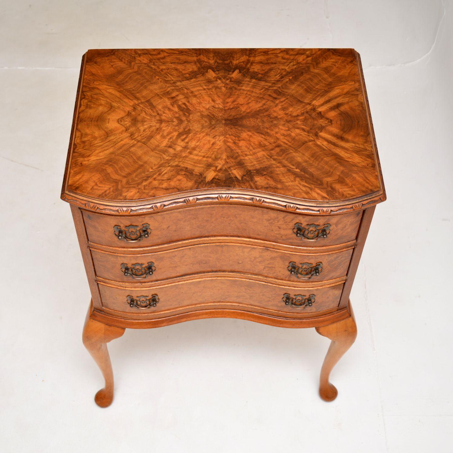 Mid-20th Century Antique Burr Walnut Chest of Drawers on Legs