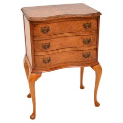 Antique Burr Walnut Chest of Drawers on Legs