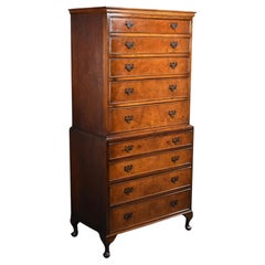 Antique Burr Walnut Chest on Chest