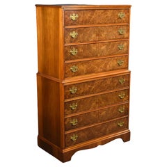 Antique Burr Walnut Chest on Chest