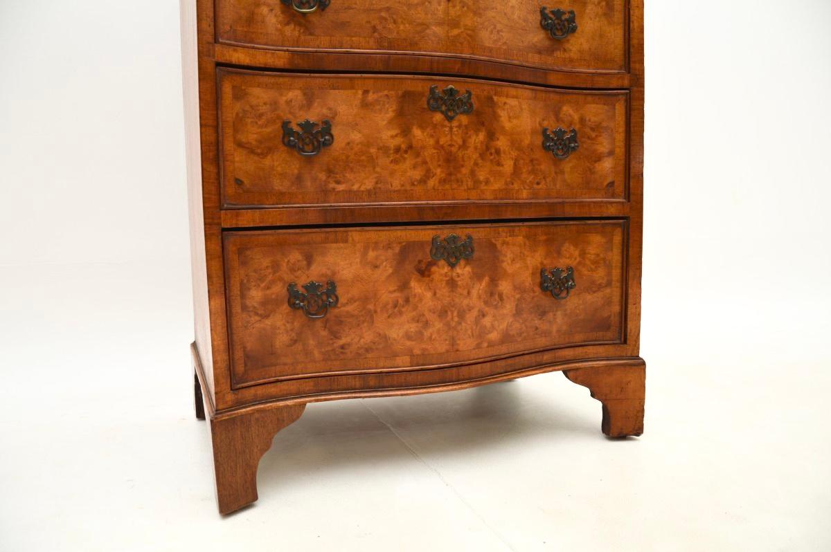 Antique Burr Walnut Chest on Chest of Drawers For Sale 5
