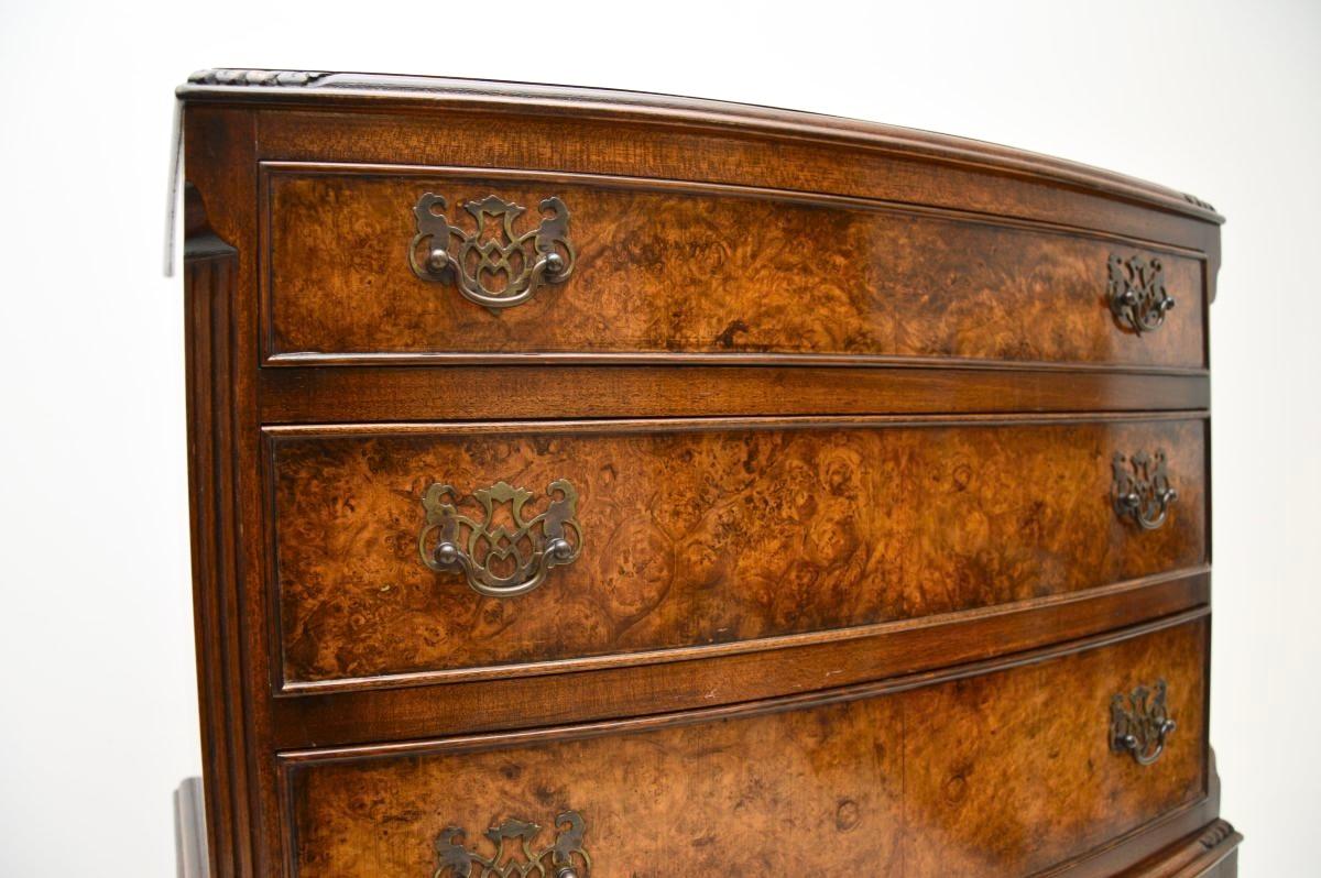 Antique Burr Walnut Chest on Chest of Drawers 2