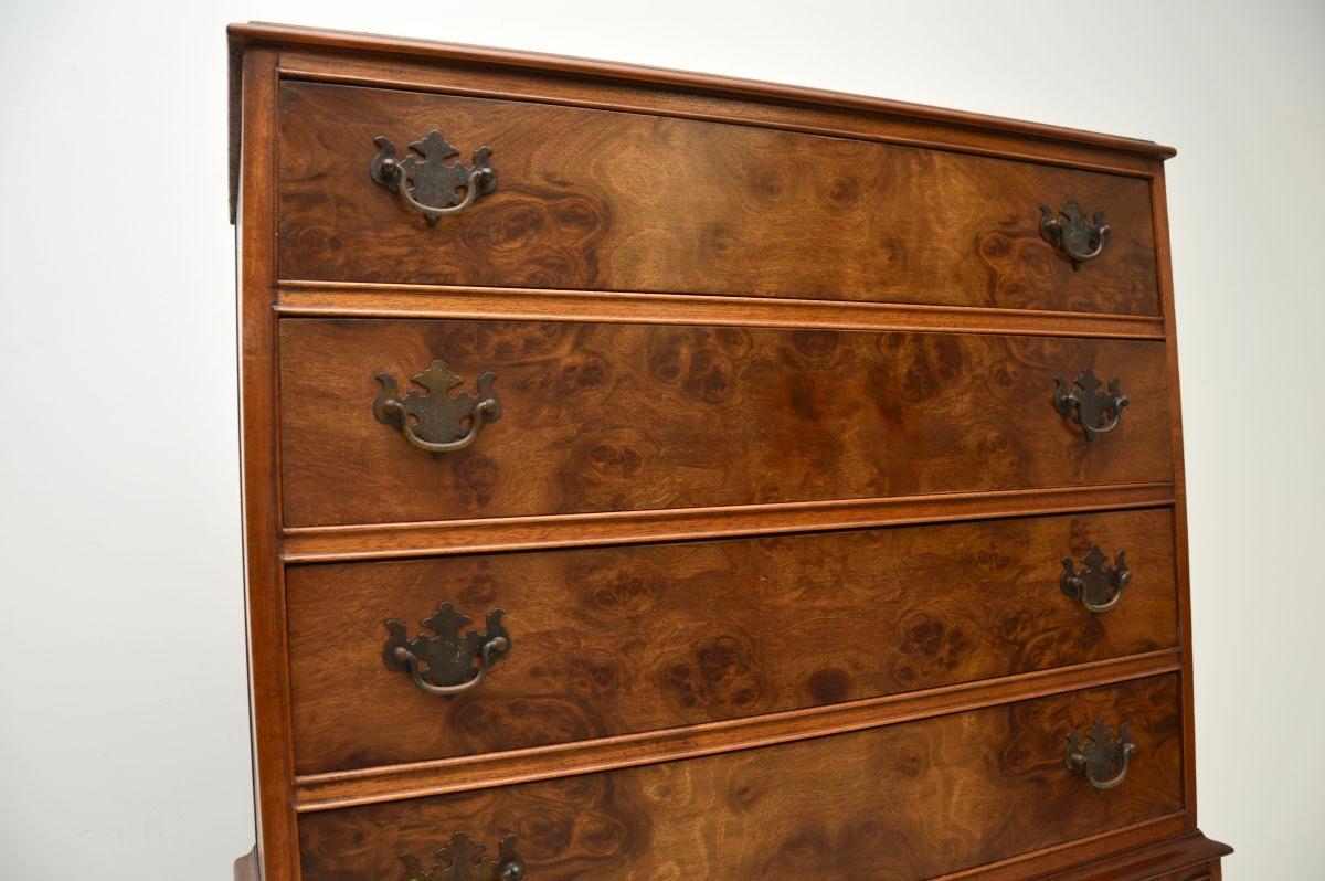 Coffre ancien en ronce de noyer sur commode en vente 1