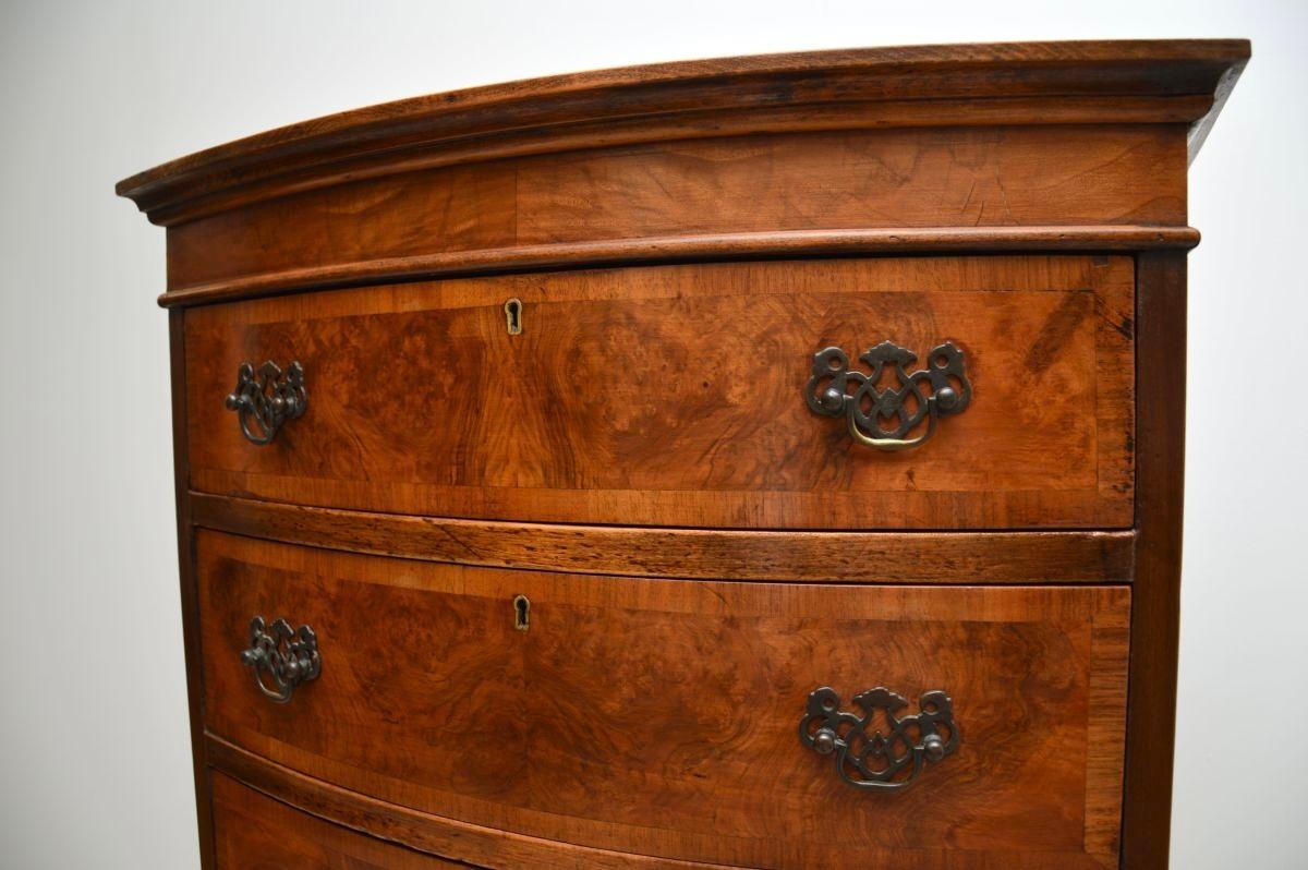 Antique Burr Walnut Chest on Chest of Drawers For Sale 3