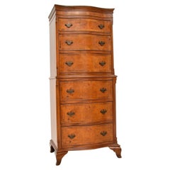 Antique Burr Walnut Chest on Chest of Drawers