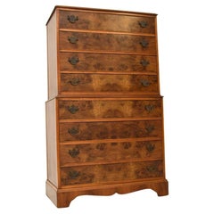 Antique Burr Walnut Chest on Chest of Drawers