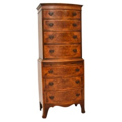 Antique Burr Walnut Chest on Chest of Drawers