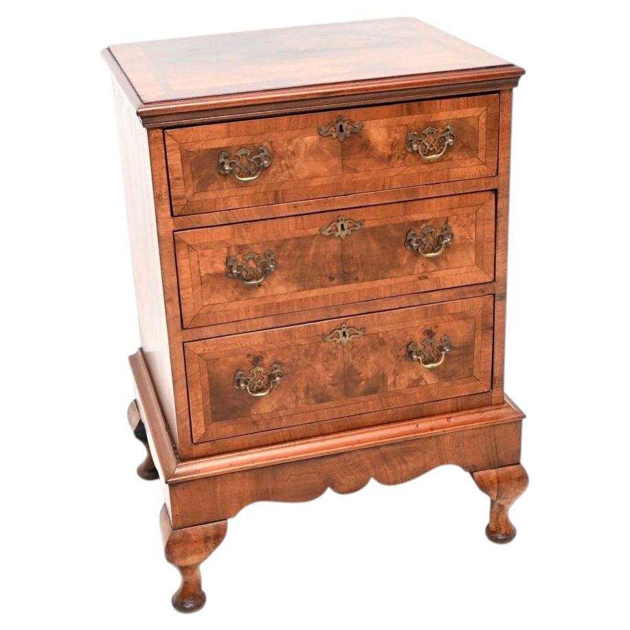 Antique Burr Walnut Chest on Legs For Sale