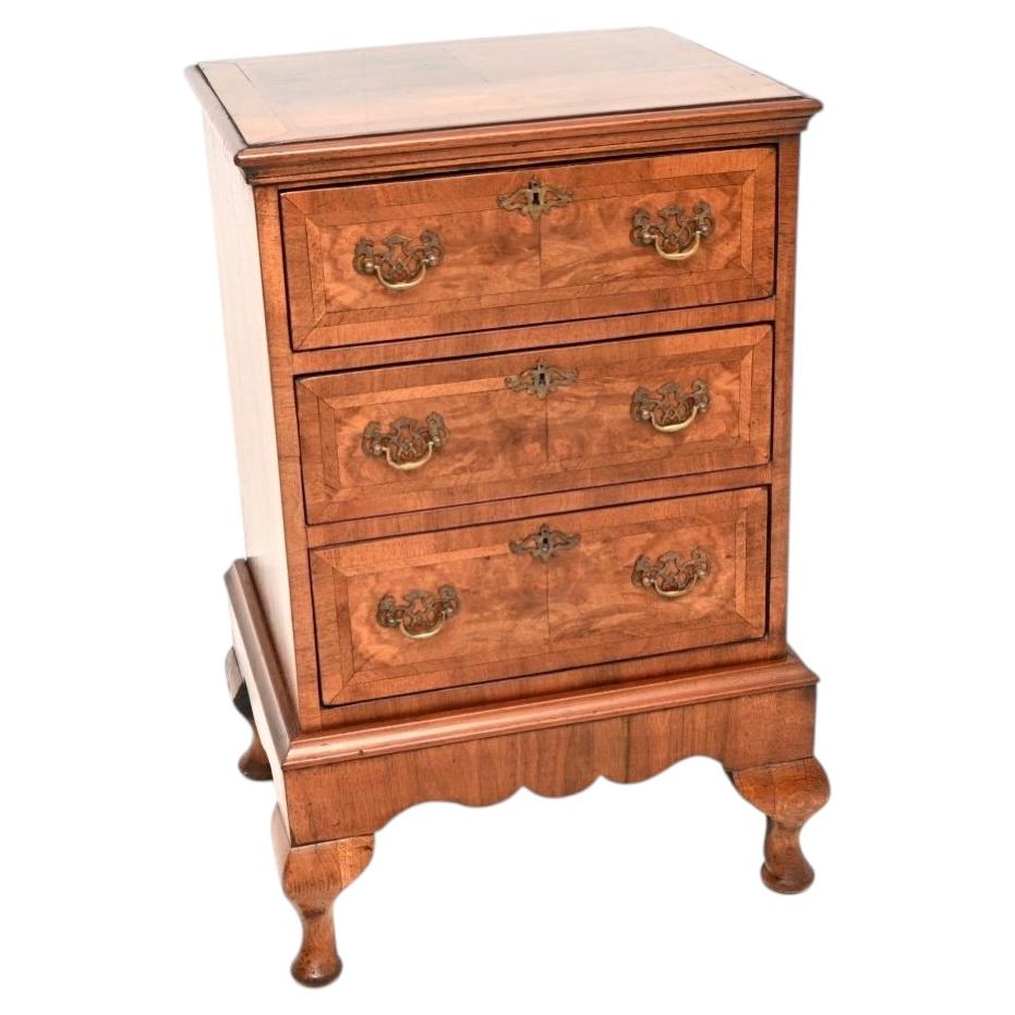 Antique Burr Walnut Chest on Legs