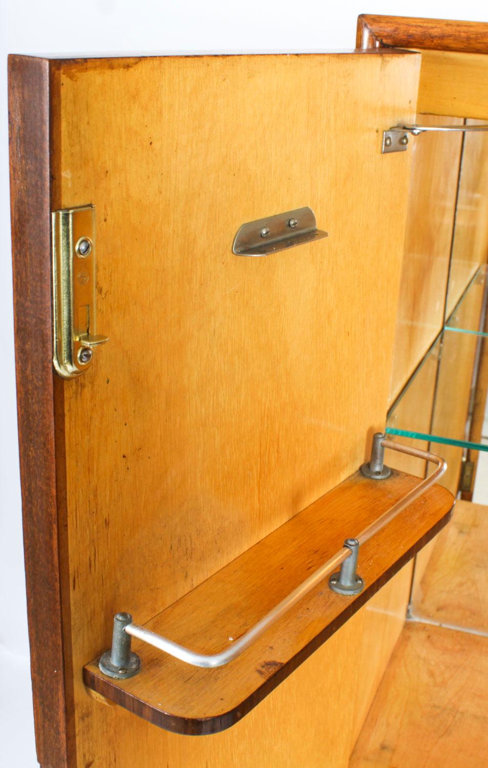 Antico mobile da cocktail in radica di noce per bevande, bar e bicchieri secchi Circa 1930 in vendita 8