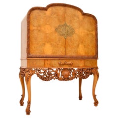 Antique Burr Walnut Cocktail Drinks Cabinet by Hille