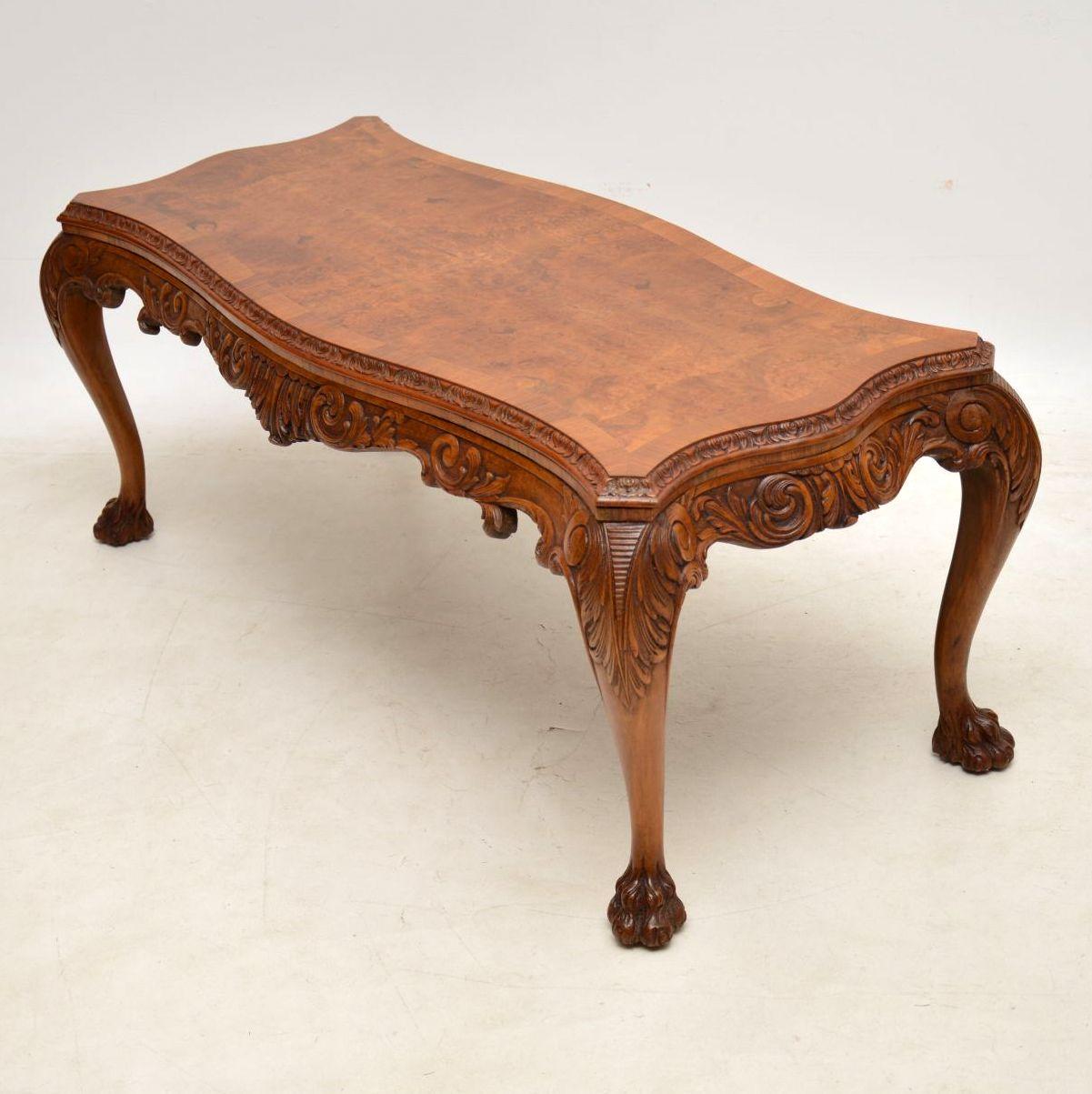 Victorian Antique Burr Walnut Coffee Table