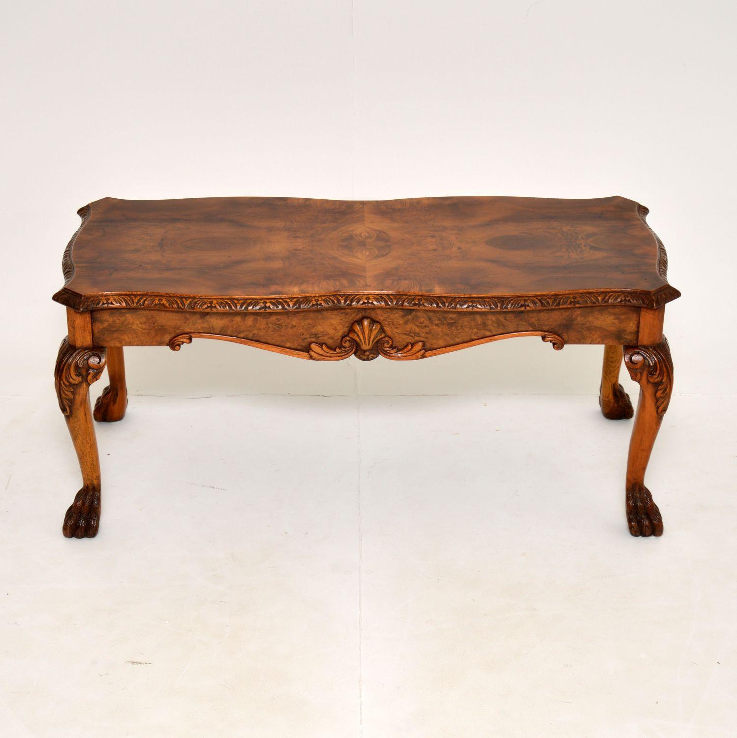 Queen Anne Antique Burr Walnut Coffee Table