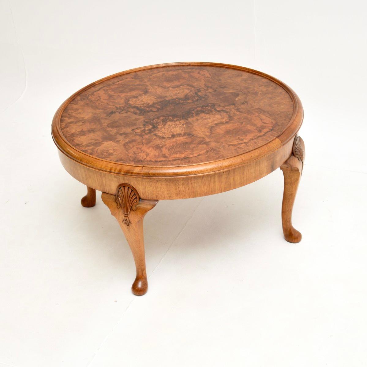 Queen Anne Antique Burr Walnut Coffee Table