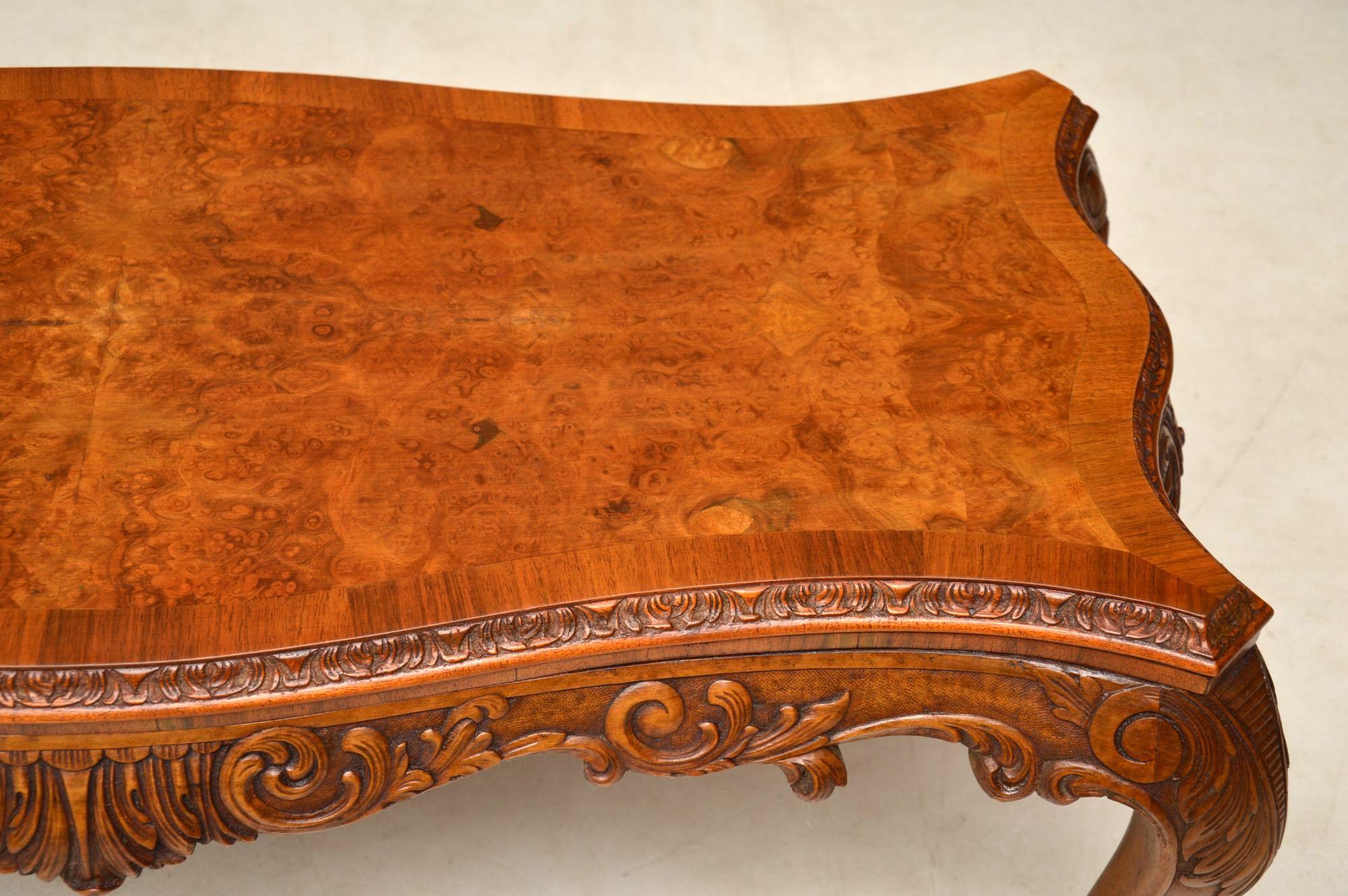 Antique Burr Walnut Coffee Table In Excellent Condition In London, GB