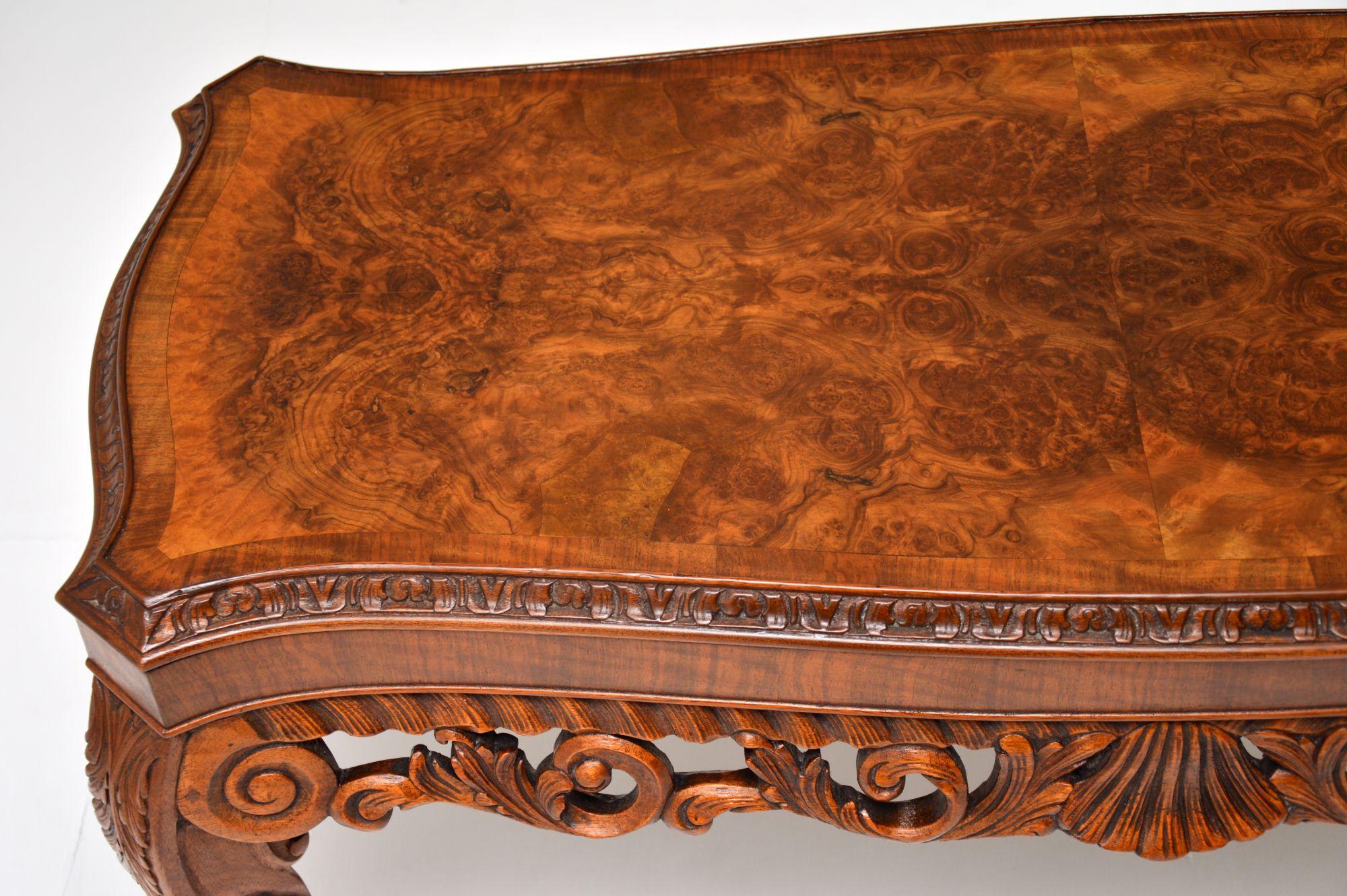 Antique Burr Walnut Coffee Table In Good Condition In London, GB